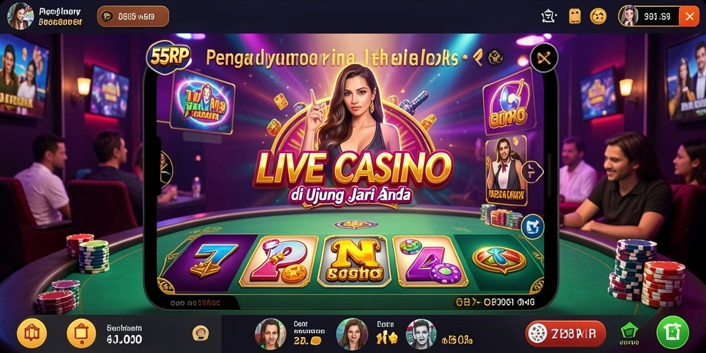 Gambaran interaktif permainan Live Casino di 55RP.
