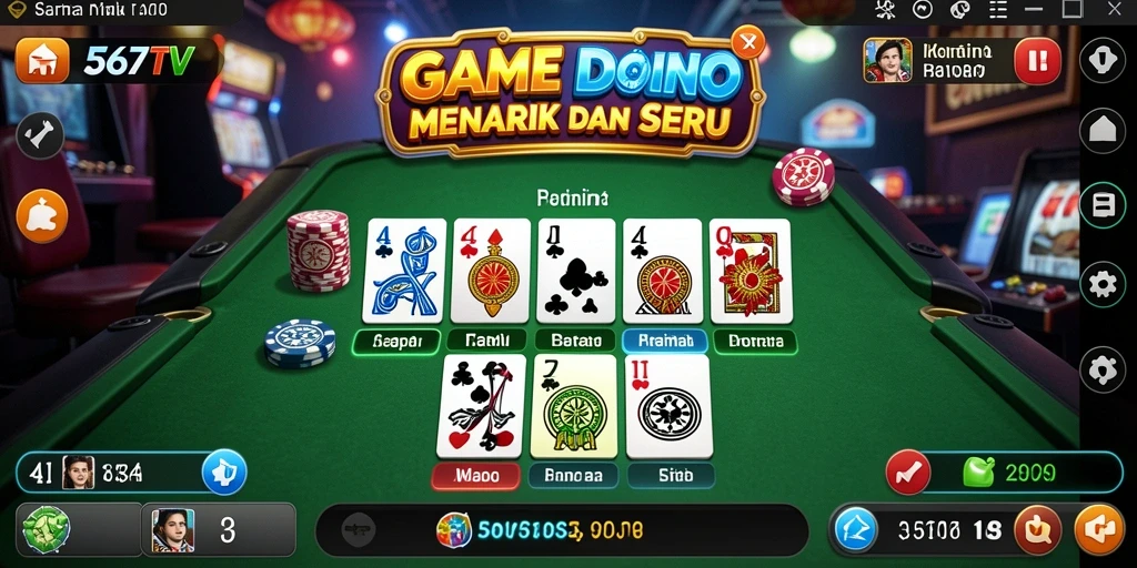 Screenshot gameplay 567TV yang menampilkan permainan Domino yang menarik.