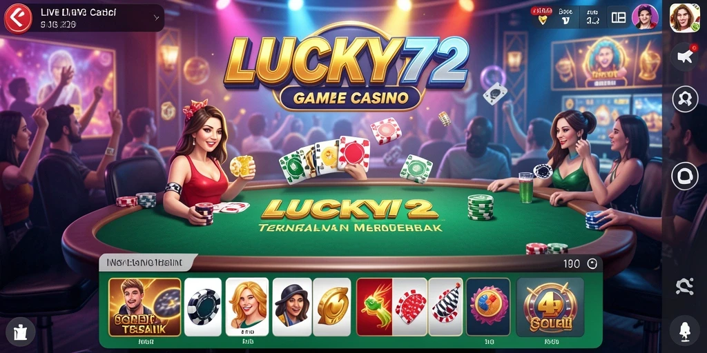 Tampilan gameplay Live Casino yang memukau di LUCKY72.