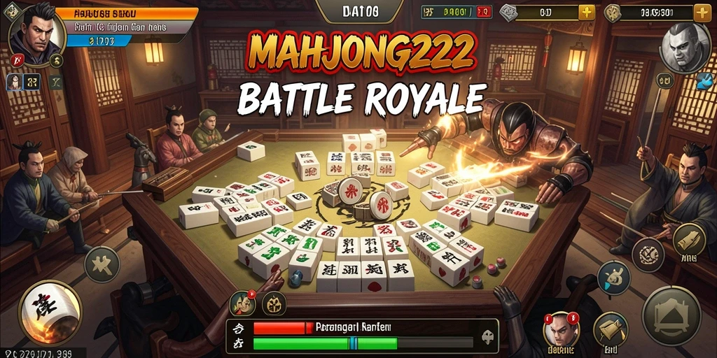 Tampilan gameplay utama MAHJONG222 dalam aksi Battle Royale.