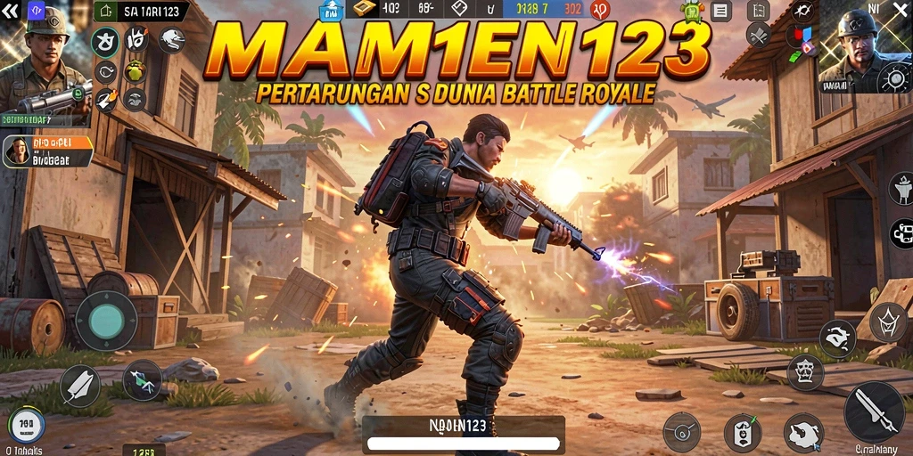 Screenshot MAMEN123 yang menampilkan pertempuran hebat dalam Battle Royale.