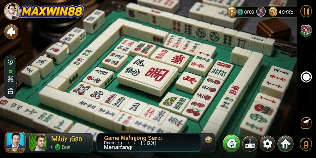 Tampilan menarik dari gameplay Mahjong yang seru.