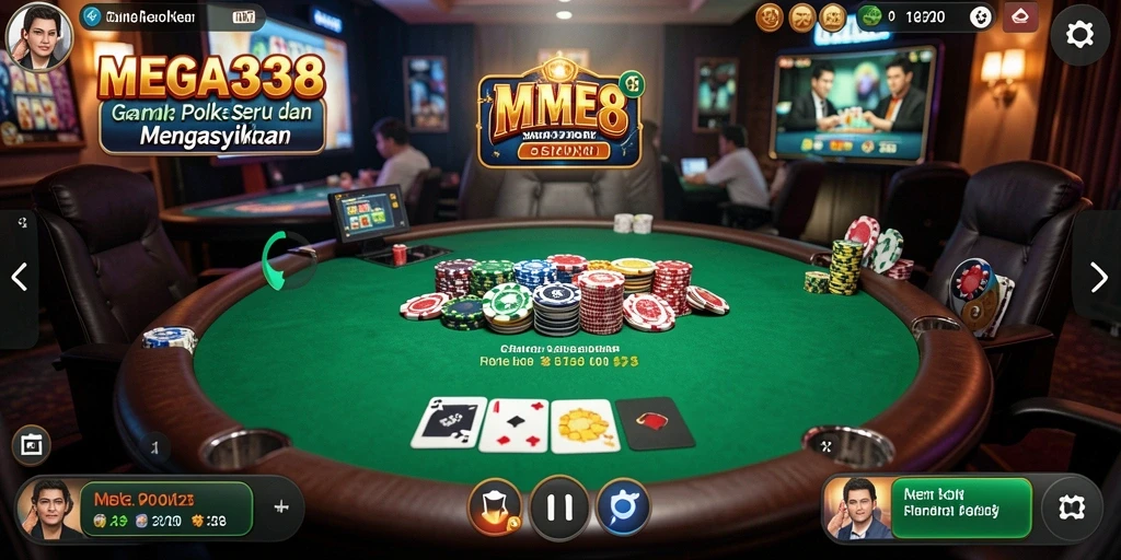 Tampilan menarik dari gameplay poker di MEGA338.