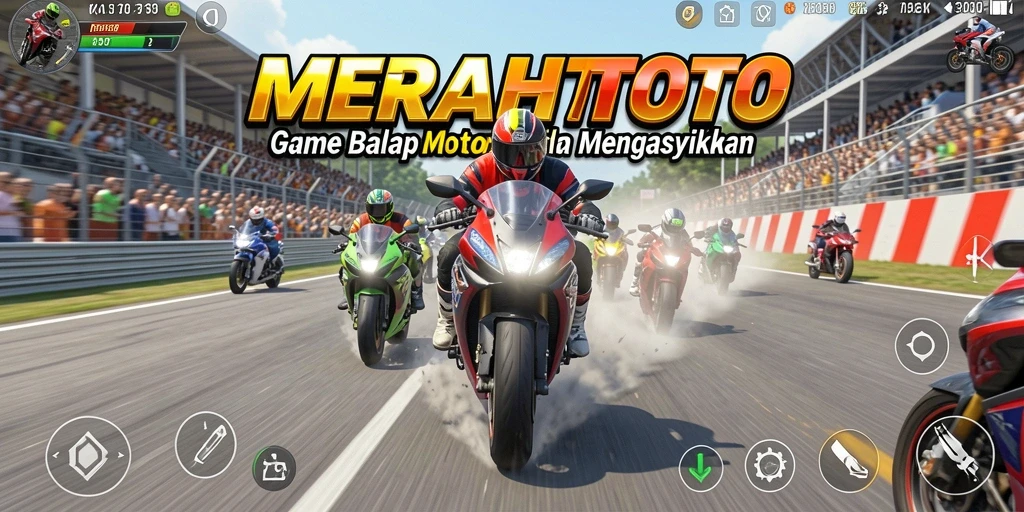 Tampilan gameplay balap motor yang seru di MERAHTOTO.