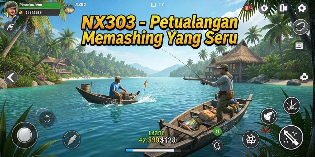 Tampilan gameplay NX303 yang menarik saat memancing ikan.