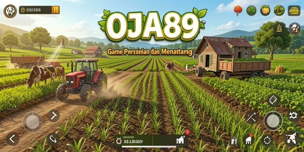 Tampilan gameplay OJA89 dengan aktivitas bertani yang menarik.