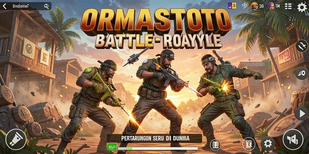 Gambaran seru gameplay seru di ORMASSTOTO Battle Royale.