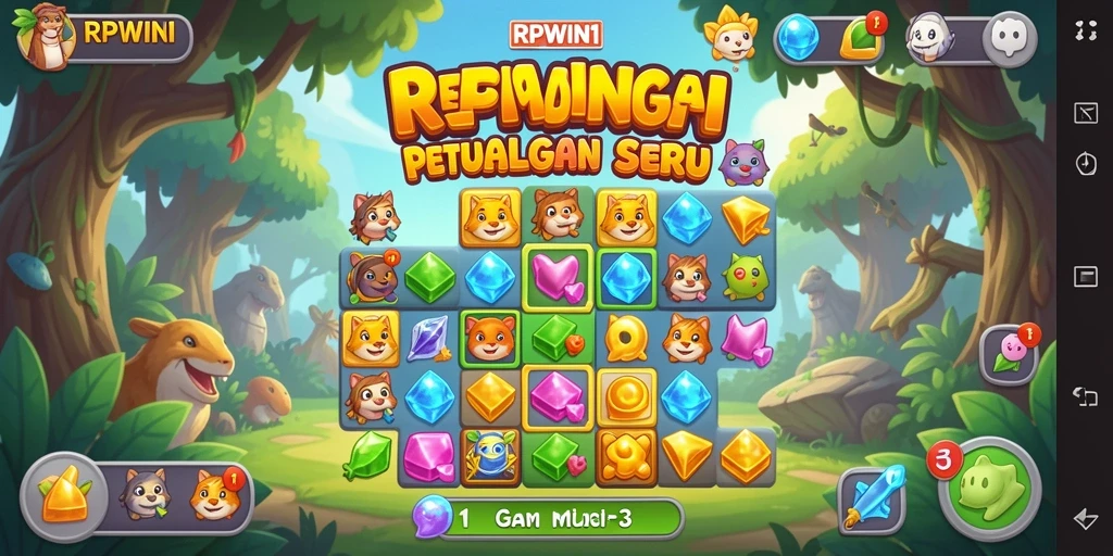 Tampilan gameplay seru dari RPWIN1 yang penuh warna dan tantangan.